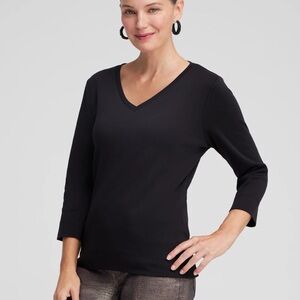 Chico’s 3/4 Sleeve V Neck Tee NEW!